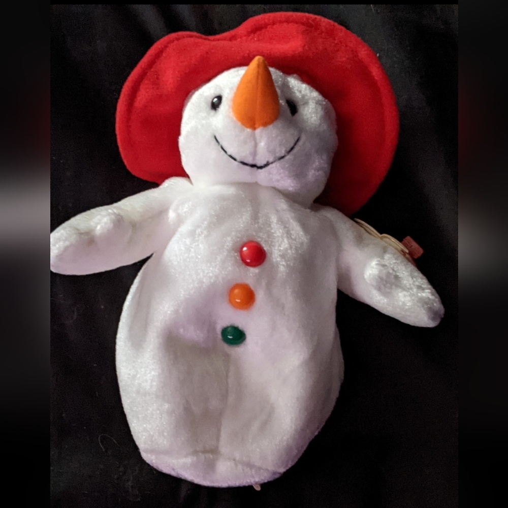 Plush Snowman Toy with Red Hat
